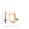 Серьги из золота 585 пробы c 6 бриллиантами и 2 сапфирами