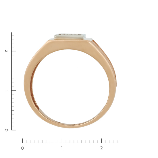 Кольцо из комбинированного золота 585 пробы c 12 бриллиантами, Л39105534 за 62320