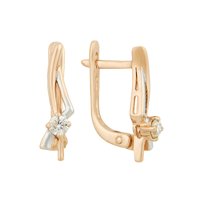Серьги из золота 585 пробы с бриллиантами, Л 5208 2789 за 26700