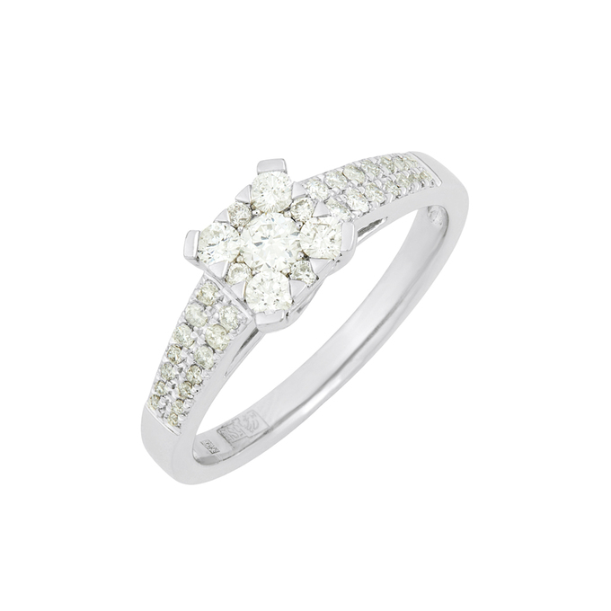 Кольцо из золота 585 пробы c бриллиантами