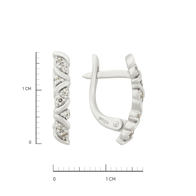 Серьги из золота 585 пробы c бриллиантами, Л 3309 8020 за 42400