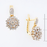 Серьги из золота 585 пробы c 74 бриллиантами