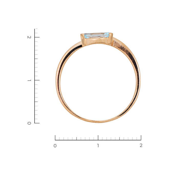 Кольцо из красного золота 585 пробы c 1 топазом, Л 4709 3652 за 6720