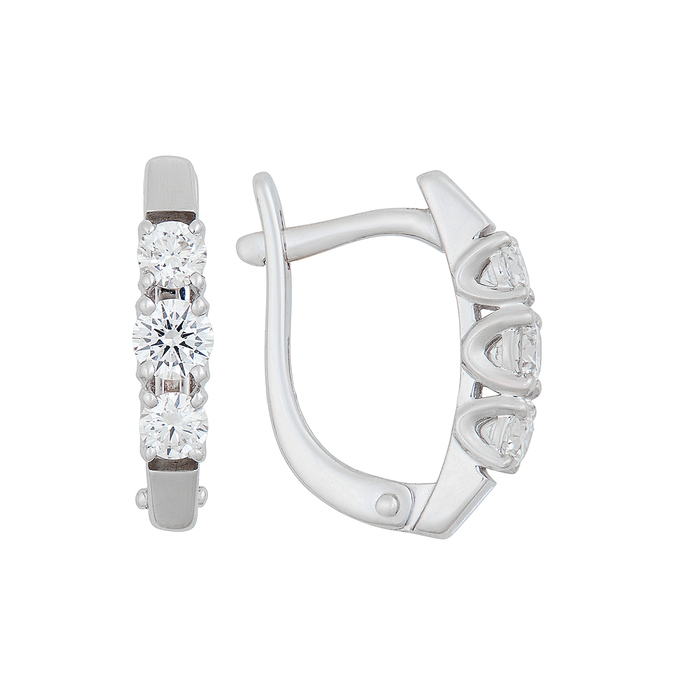 Серьги из золота 585 пробы c бриллиантами