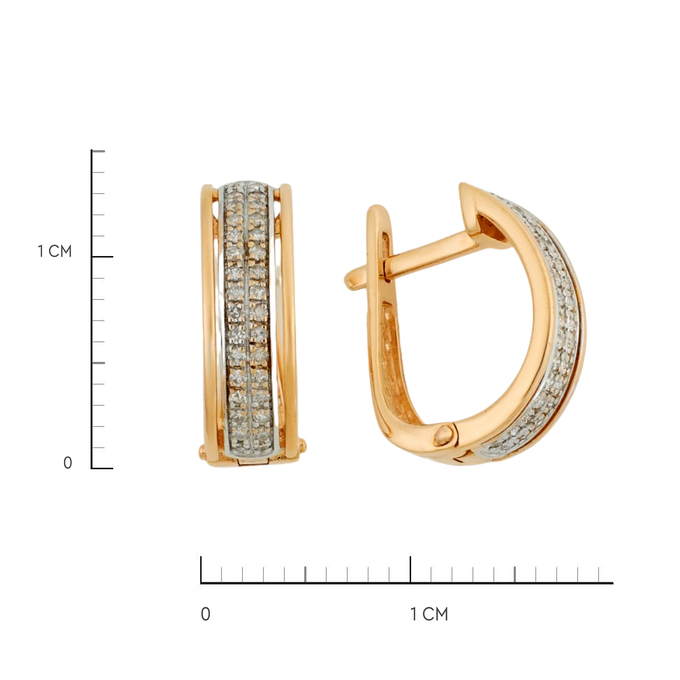 Серьги из золота 585 пробы с бриллиантами, Л 5805 3178 за 39000