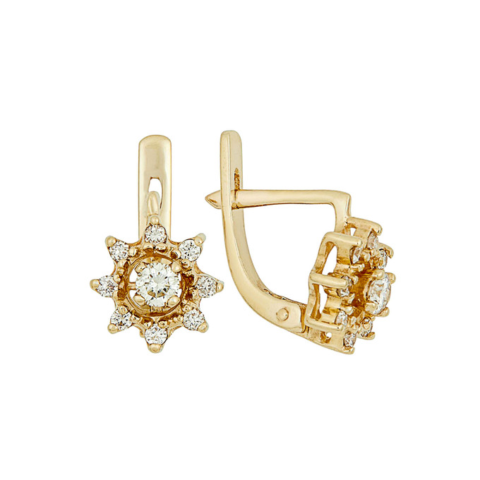 Серьги из золота 585 пробы c бриллиантами, Л 6202 1851 за 62400