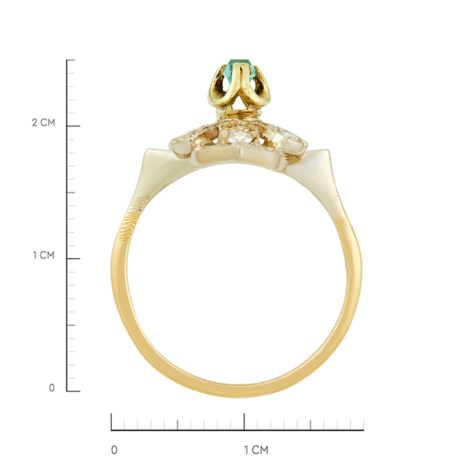 Кольцо из золота 750 пробы c изумрудом и бриллиантами, Л 2811 5725 за 79730