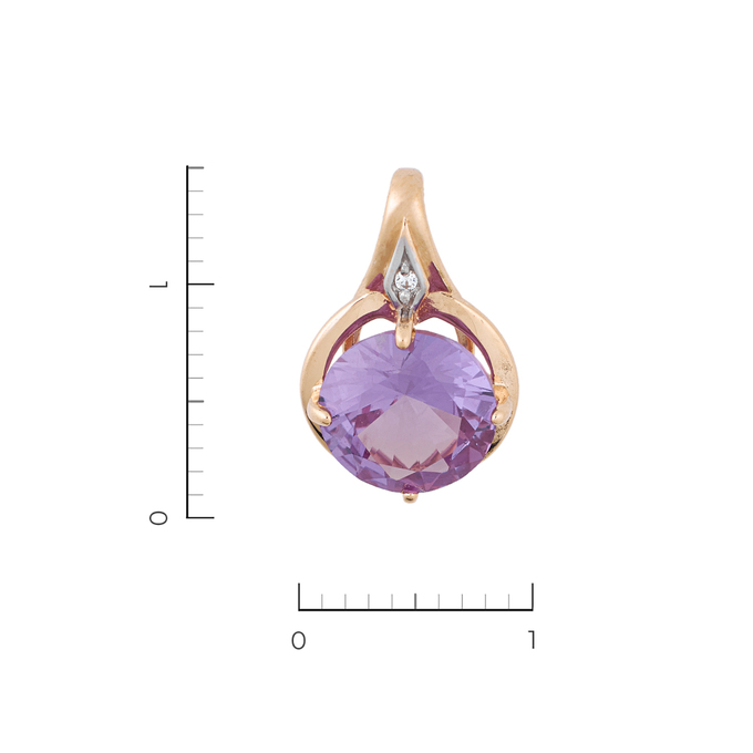 Подвеска из золота 585 пробы c 1 корундом и 1 фианитом, Л 5703 2327 за 7700