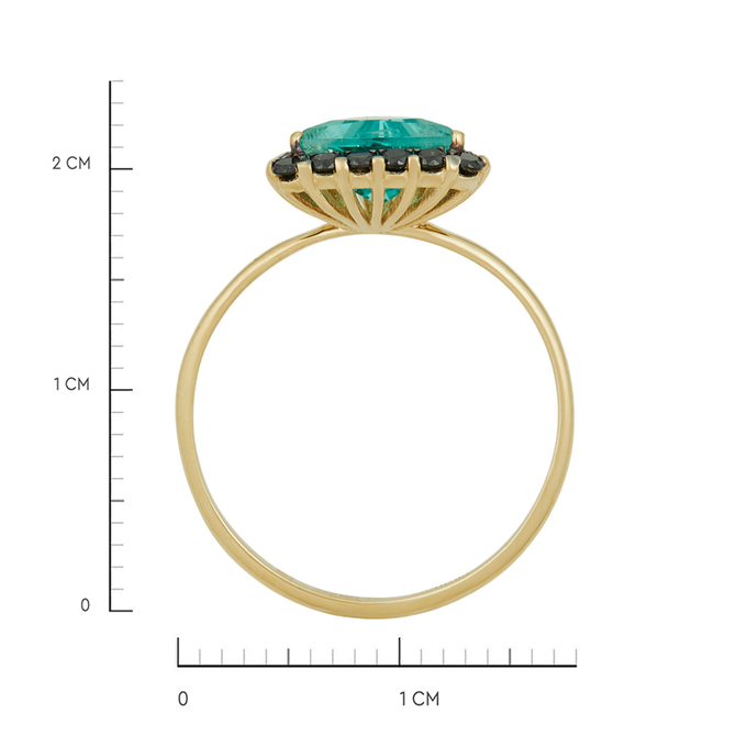 Кольцо из золота 585 пробы c изумрудом и бриллиантами, Л 2811 9003 за 61950