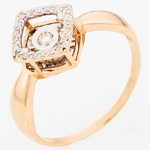 Кольцо из комбинированного золота 585 пробы c 21 бриллиантами Л19108141 фото 1