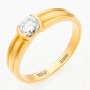 Кольцо из желтого золота 585 пробы c 1 бриллиантом Л60009953 фото 1