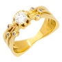 Кольцо из желтого золота 585 пробы c 7 бриллиантами 006703 фото 1