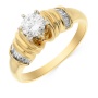 Кольцо из желтого золота 750 пробы c 13 бриллиантами 071239 фото 1