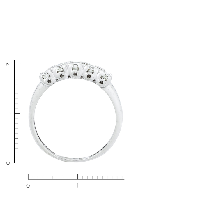 Кольцо из белого золота 585 пробы c 5 бриллиантами, Л 2809 6729 за 44030