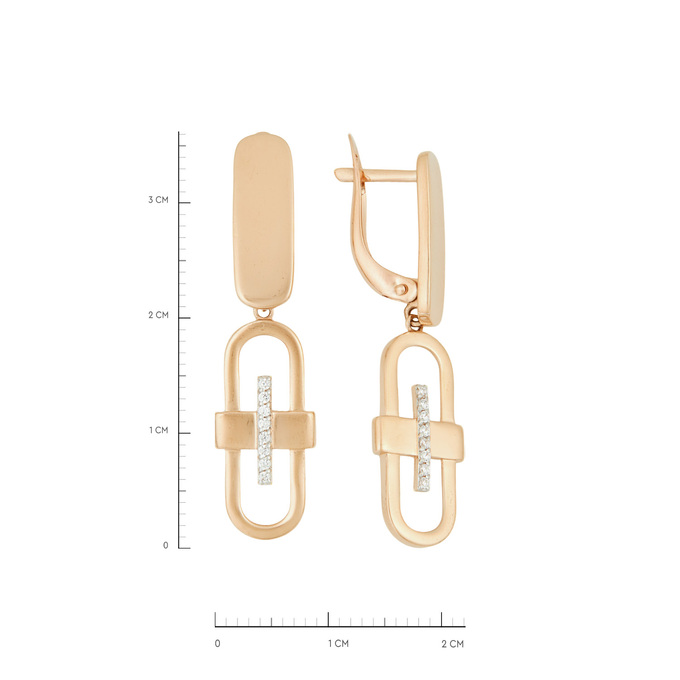 Серьги из золота 585 пробы c фианитами, Ц О007 2704 за 39100
