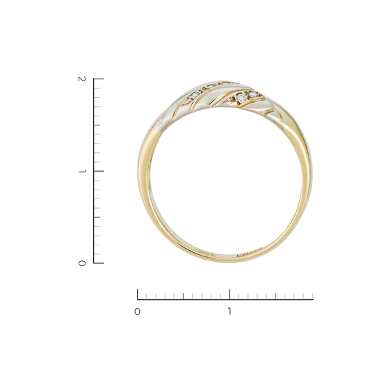 Кольцо из комбинированного золота 585 пробы c 5 бриллиантами, Л19111145 за 16400