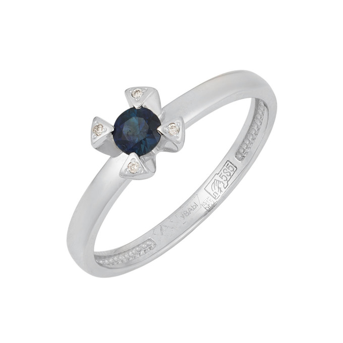 Кольцо из золота 585 пробы c сапфиром и бриллиантами, Л 6002 5457 за 22320