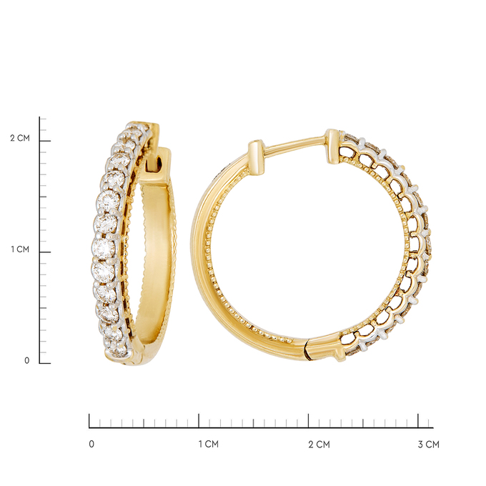 Серьги из золота 585 пробы c бриллиантами, Ц О007 3180 за 95000
