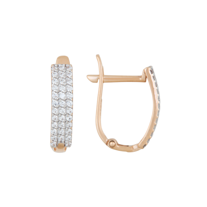 Серьги из золота 585 пробы c фианитами