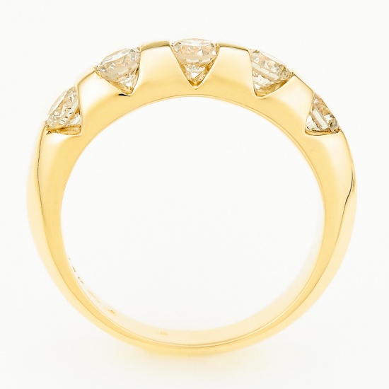 Кольцо из желтого золота 585 пробы c 5 бриллиантами, Л09024124 за 119000
