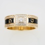 Кольцо из комбинированного золота 585 пробы c 53 бриллиантами и эмалями 118097 фото 2