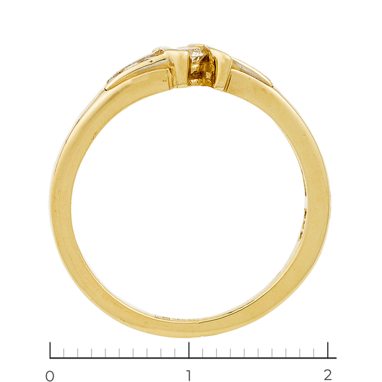 Кольцо из желтого золота 585 пробы c 7 бриллиантами, Л52070660 за 12555