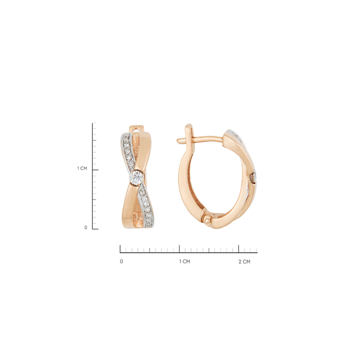 Серьги из золота 585 пробы c бриллиантами, Л 2316 3961 за 31920