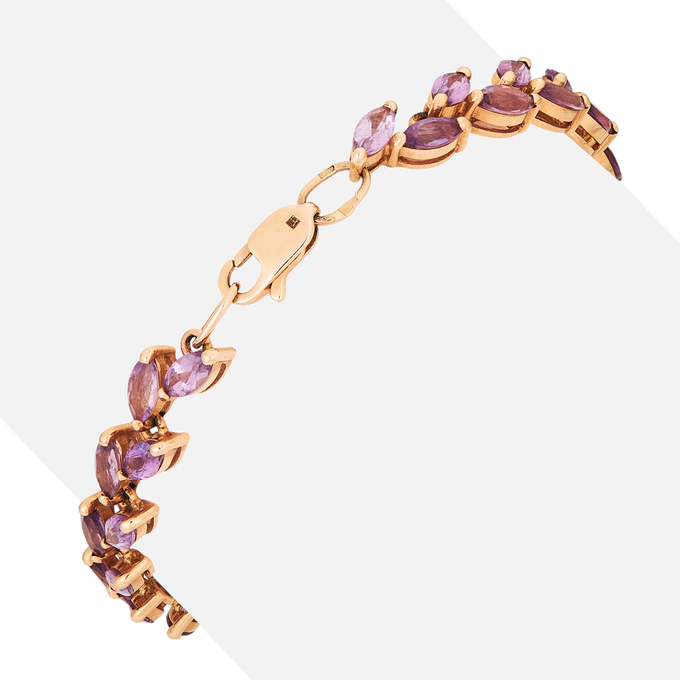 Браслет из золота 585 пробы c аметистами, Л 2812 5602 за 118000