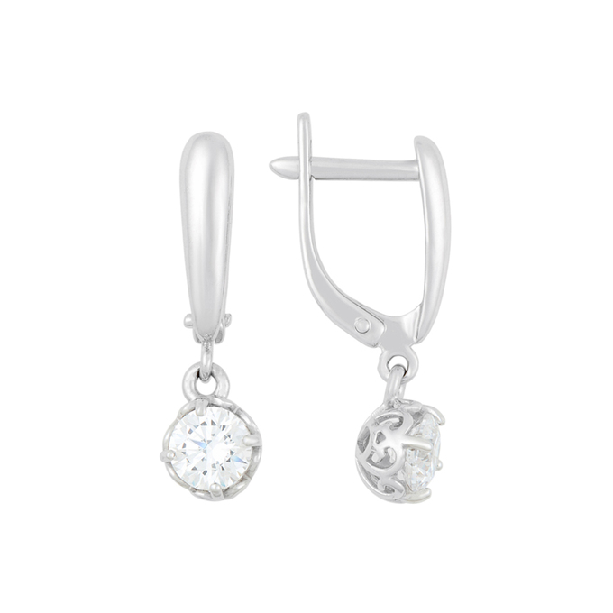 Серьги из золота 585 пробы c фианитами
