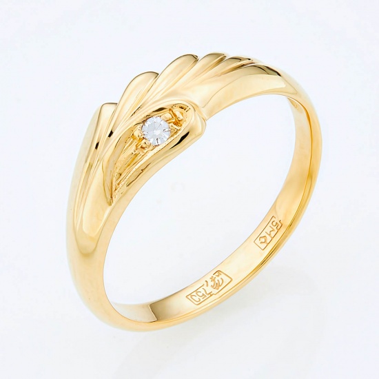 Кольцо из желтого золота 750 пробы c 1 упр. огр. бриллиантом
