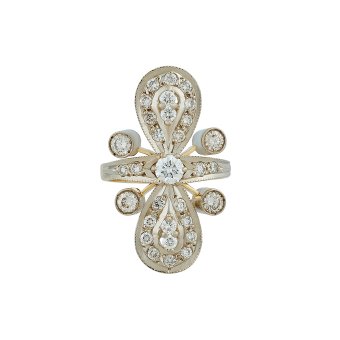 Кольцо из золота 750 пробы c бриллиантами