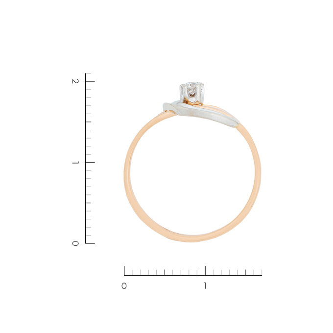 Кольцо из золота 585 пробы c 1 бриллиантом, Л 6602 2268 за 5960