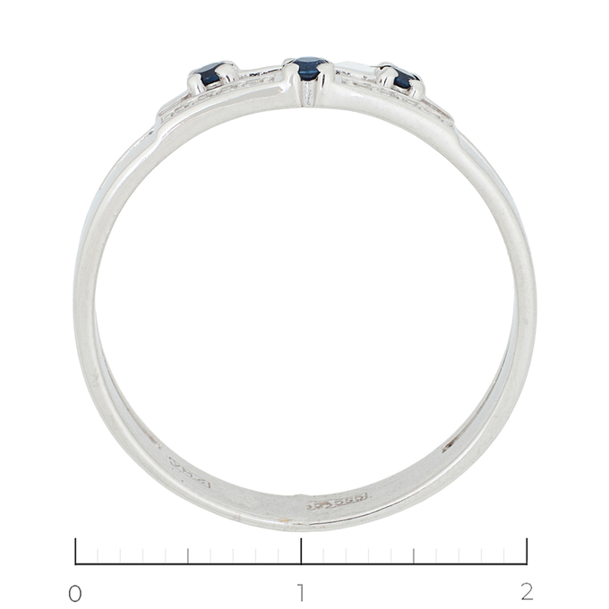 Кольцо из золота 585 пробы c 8 бриллиантами и 3 сапфирами, Л 4306 0902 за 23920