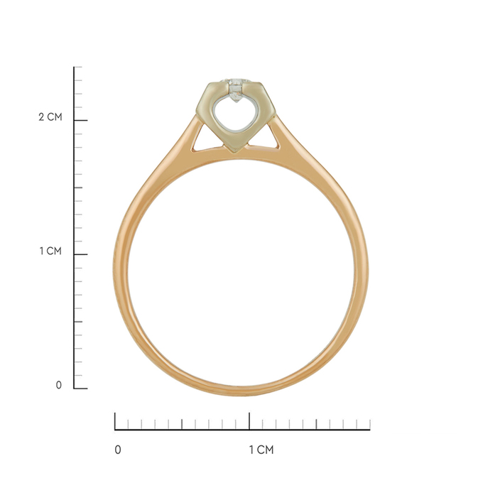 Кольцо из золота 585 пробы c бриллиантом, Л 2316 5292 за 31150