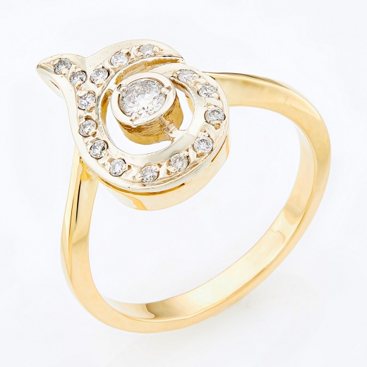 Кольцо из комбинированного золота 750 пробы c 16 бриллиантами Л47073262 фото 1