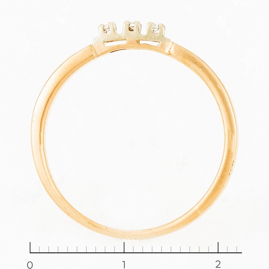 Кольцо из комбинированного золота 585 пробы c 3 бриллиантами, Л63018398 за 8450