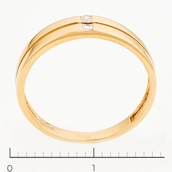 Кольцо из красного золота 585 пробы c 2 бриллиантами, Л31118458 за 9730