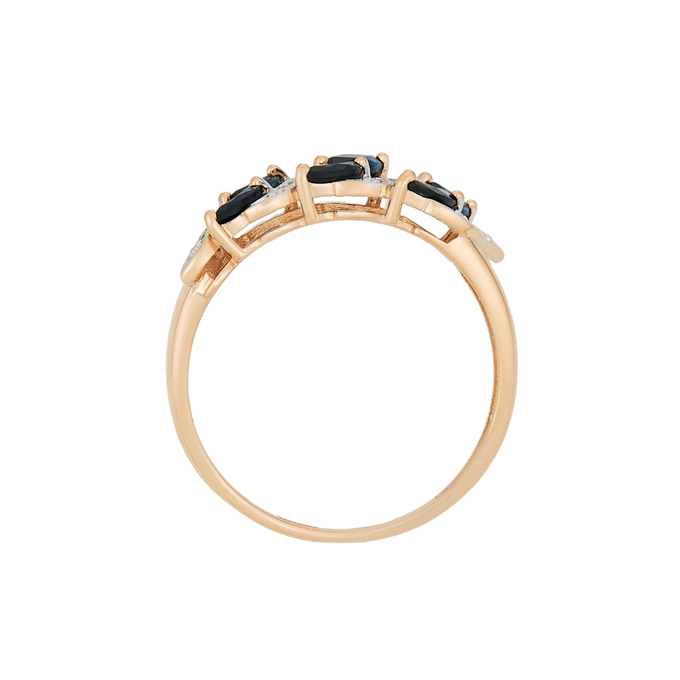 Кольцо из золота 585 пробы c сапфирами и бриллиантами, Л 3507 0198 за 25520