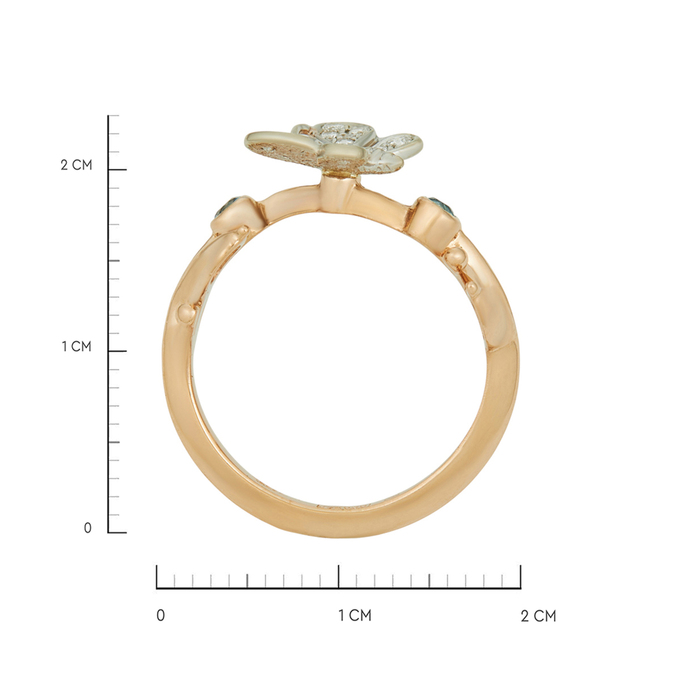 Кольцо из золота 585 пробы c топазами и бриллиантами, Л 4306 6413 за 42000