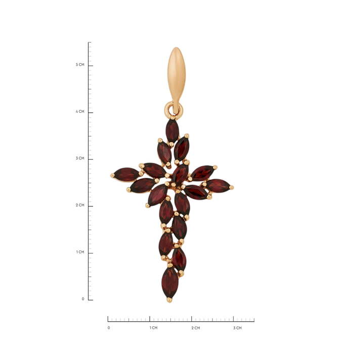 Подвеска из золота 585 пробы c гранатами, Л 6002 5321 за 17040