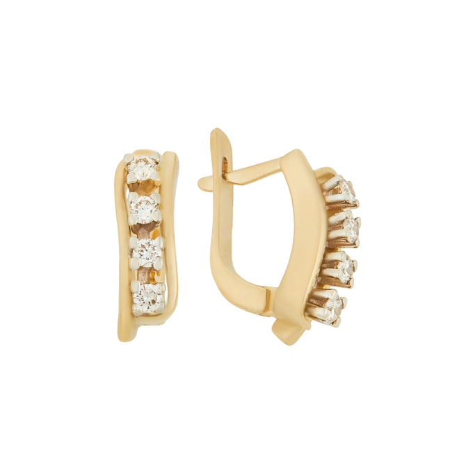 Серьги из золота 750 пробы c бриллиантами, Л 2810 0114 за 91500