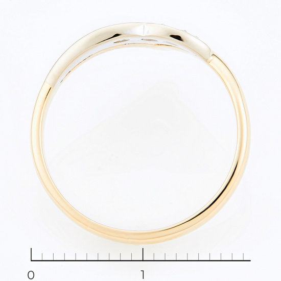 Кольцо из комбинированного золота 585 пробы c 3 бриллиантами, Л19095194 за 16500