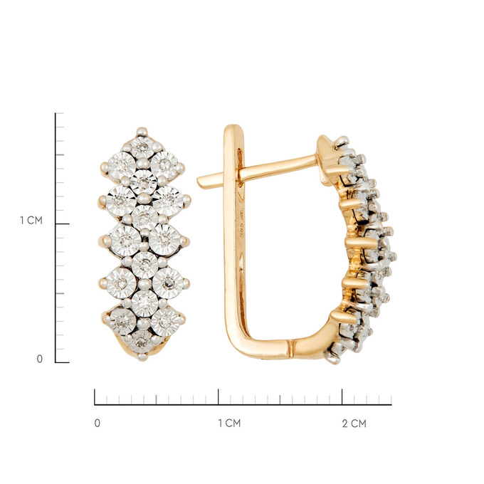 Серьги из золота 585 пробы с бриллиантами, Л 7502 9658 за 63200