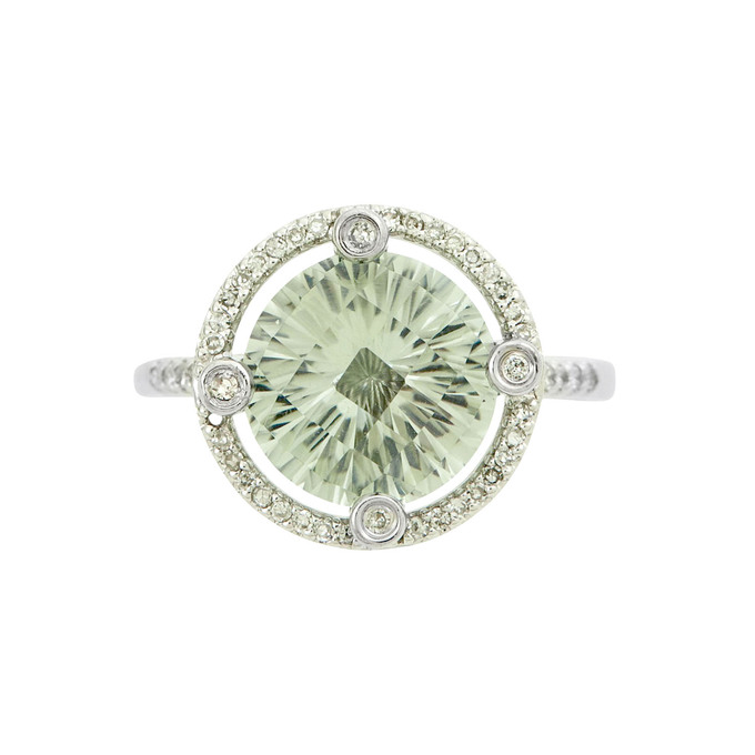 Кольцо из золота 585 пробы c празиолитом и бриллиантами, Л 1615 5400 за 47200