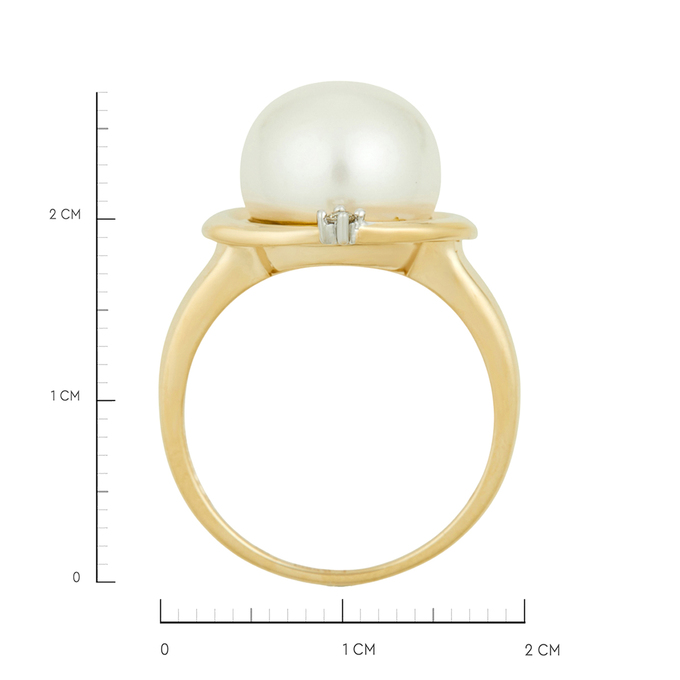 Кольцо из золота 585 пробы c бриллиантами и культивированным жемчугом, Л 7601 6028 за 53200