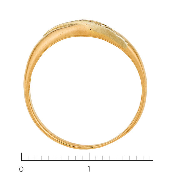 Кольцо из комбинированного золота 585 пробы c 5 бриллиантами, Л31122901 за 11400