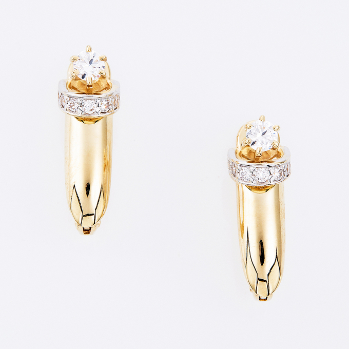 Серьги из золота 585 пробы c фианитами