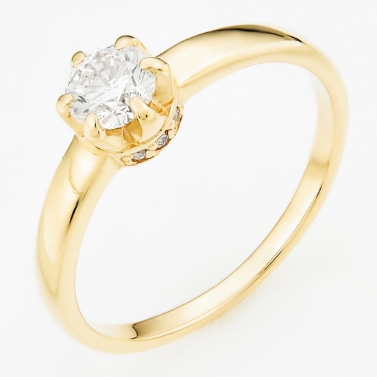 Кольцо из желтого золота 585 пробы c 7 бриллиантами, Л04075737 за 61075