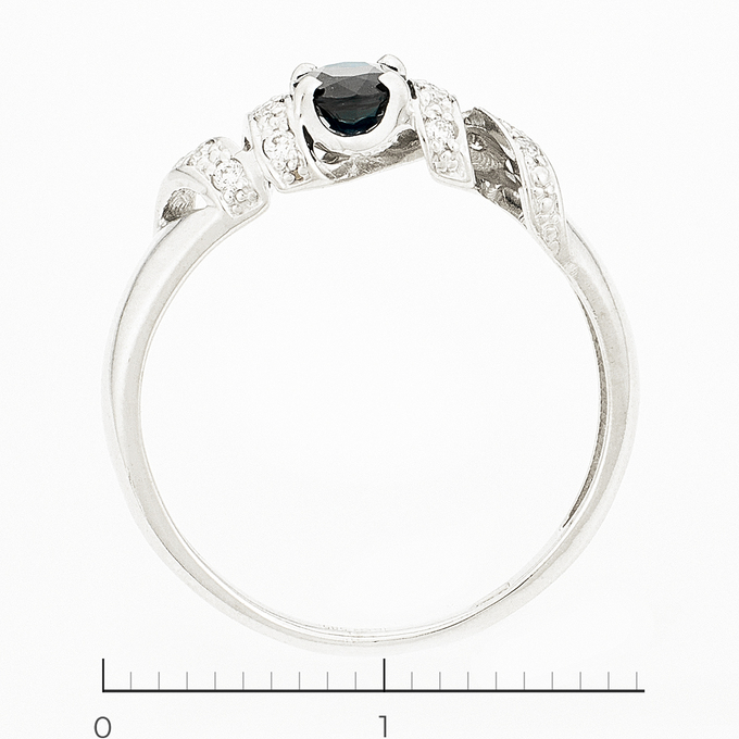 Кольцо из золота 585 пробы c сапфиром и бриллиантами, Л 0910 2430 за 30800