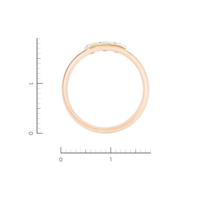 Кольцо из комбинированного золота 585 пробы c 3 бриллиантами